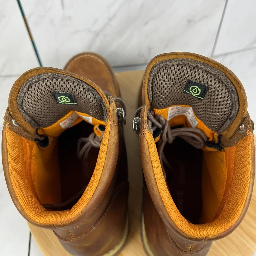 Timberland Redwood Falls Mens Size 9.5 Brown Leather Waterproof Moc-Toe Boots